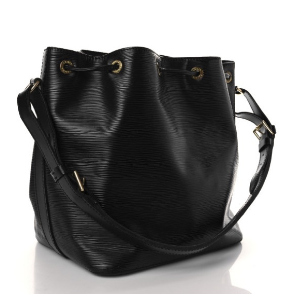 LOUIS VUITTON BLACK PETIT NOÉ LEATHER HANDBAG 💎 AUTHENTIC 💎 - Picture 11 of 13